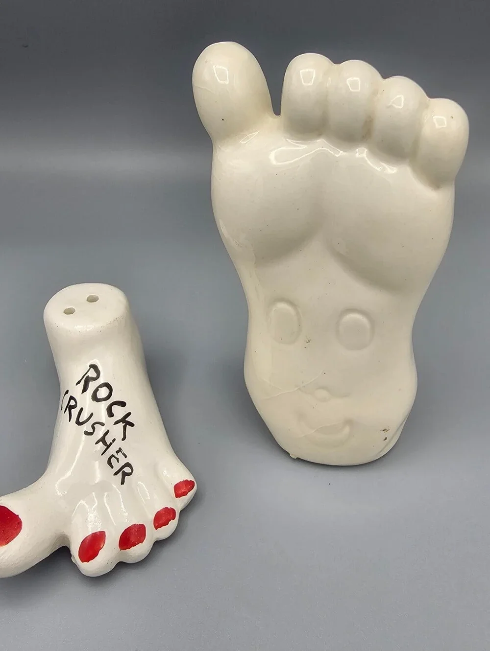 Vintage Ceramic Foot-Shaped Salt and Pepper Shakers